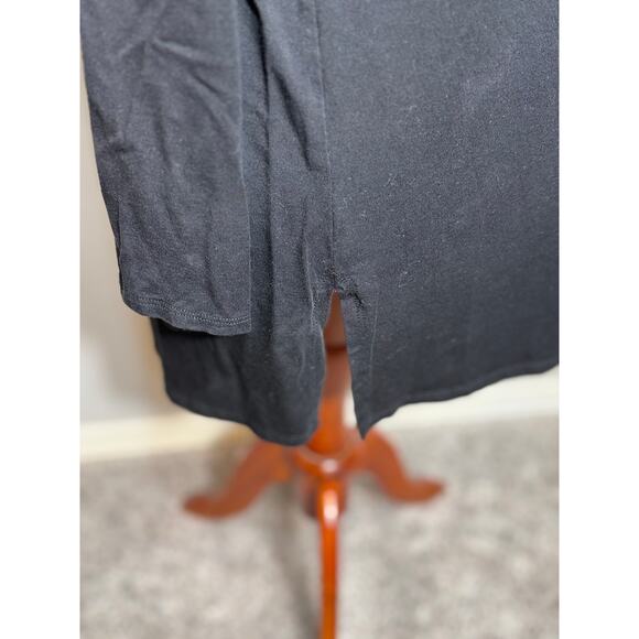 Eileen Fisher tunic black long sleeve scoop neck stretch tencel lightweight Sz L - Picture 4 of 8